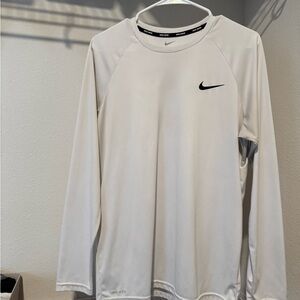 Nike White Dri-FIT Swim Shirt